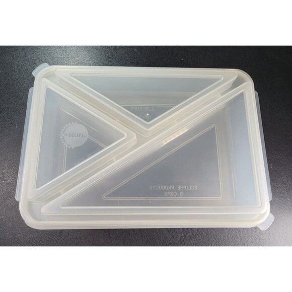 Eclipse Rectangular Divided Food Storage Thick Plastic Container - Picture 2 of 9